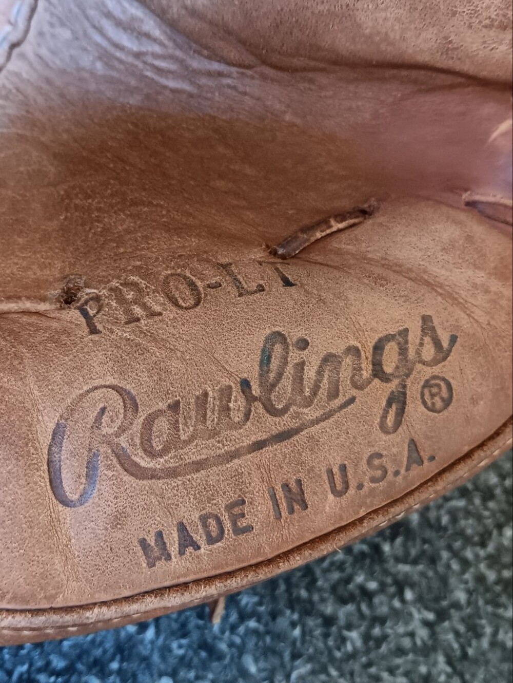 USA Rawlings Vintage Johnny Bench Leather Catchers Mitt, Baseball, Sports Glove - Picture 7 of 16